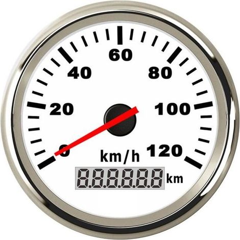 1 unité Jauge de carburant, Compteur de vitesse étanche, 120 km/h, acier inoxydable, pour bateau et voiture (1/4)