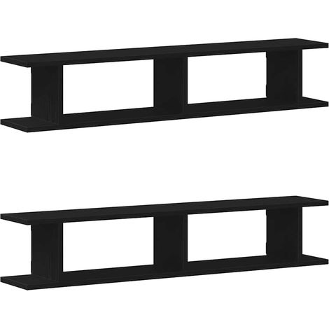 Maison Exclusive - Wandregale 2Stk. Schwarz Eichen-Optik 105x18x2