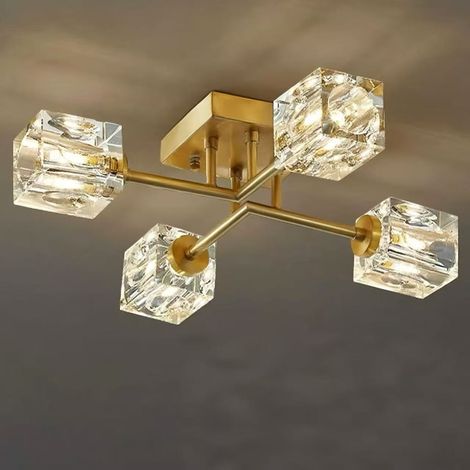 Lustre de salon 220 V, applique murale, éclairage LED tricolore (lumière chaude/blanc chaud/blanc), douille G9, plafonnier semi-encastré (1/5)