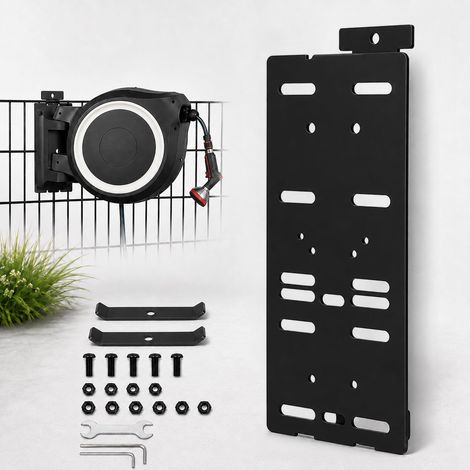 Support pour Dévidoir Mural de Tuyau, Fixation sur Clôture en Acier Robuste pour Panneau Grillage Rigide, Compatible avec, Sans Montage Mural (1/5)