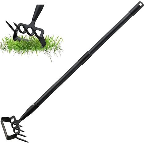 Houe de jardin avec râteau, houe à trois dents, pour labourer et désherber, motobineuse manuelle, largeur réglable de 160 cm