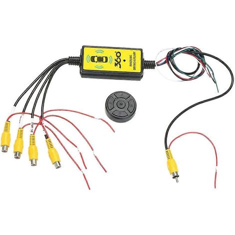 Caja de interruptores de video para cámara panorámica de 360° para coche 4 en 1, cámara de punto ciego para coche, cable (1/5)