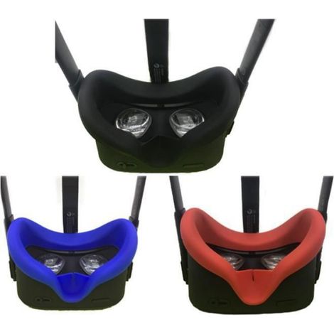 Masque doux pour les yeux anti-sueur en silicone unisexe anti-fuite cache-œil pour Oculus Quest Bleu (1/4)