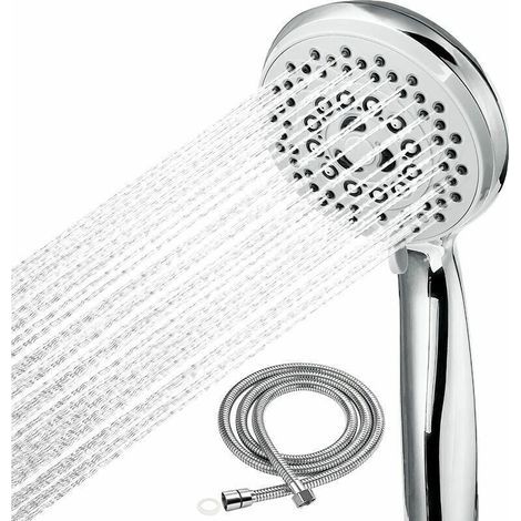 Shower Head, Shower Hose, Shower Head, Anti-Limescale Shower Head, Universal Accessories, 5 Modes, High Pressure, Water Saving, ABS + Stainless Steel, Bathroom Shower (1/4)
