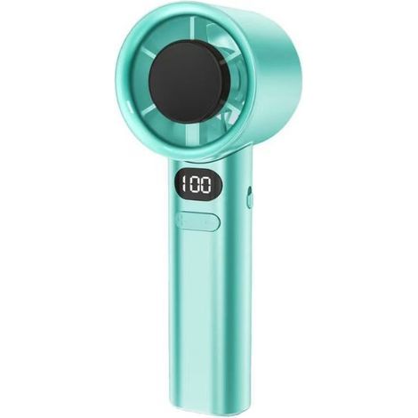 1 ventilateur turbo portable, rechargeable USB, 120 vitesses avec écran LED, mini ventilateur personnel pour bureau, voyage et camping (1/5)