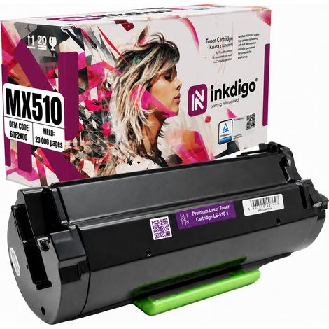 Inkdigo Toner 60F2X00, kompatibel mit Lexmark MX510de, MX610de und MX611dhe, TÜV-zertifiziert (1/5)