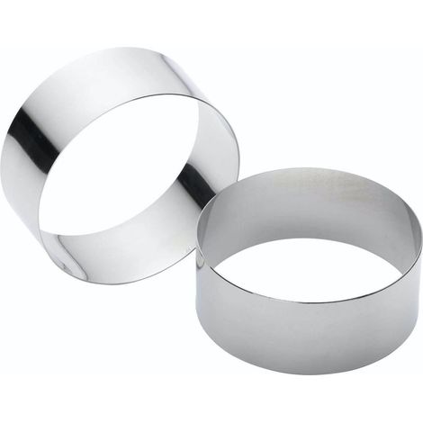 KitchenCraft Moldes Repostería, Anillos de Cocina, Cortadores Redondos, 2 Piezas, 9 x 3.5 cm