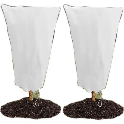 Hivernage Plante Exterieur, Lot de 2 Housse d'hivernage pour Plantes en Pot, 80 x 120cm Contre Le Froid et Le Gel, 60g/m² bâche Protection Arbustes Couverture (1/5)