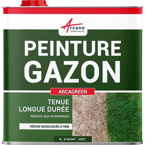 Arcane Industries – Peinture extérieure gazon 4 L – Revitalise pelouses décolorées – Formule biosourcée – Couvre jusqu'à 200 m² – Séchage rapide 3h