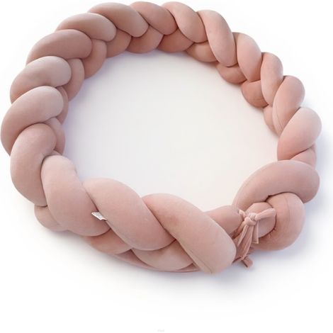 Paracolpi per lettino in velluto intrecciato, 180 cm (rosa cipria) (1/3)