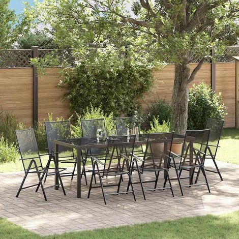 Conjunto de Comedor de Jardín 9 pcs Antracita vidaXL (1/5)