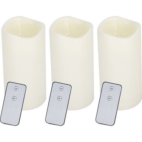 Set aus 3 elektronischen LED-Kerzenlampen mit Fernbedienung für die Dekoration von Zuhause, Hochzeiten und Partys. (1/5)