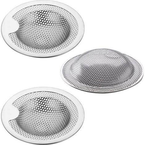 Filtro per lavello in acciaio inox a 3 pezzi con maniglia - previene le ostruzioni in bagno e in lavastoviglie (1/5)