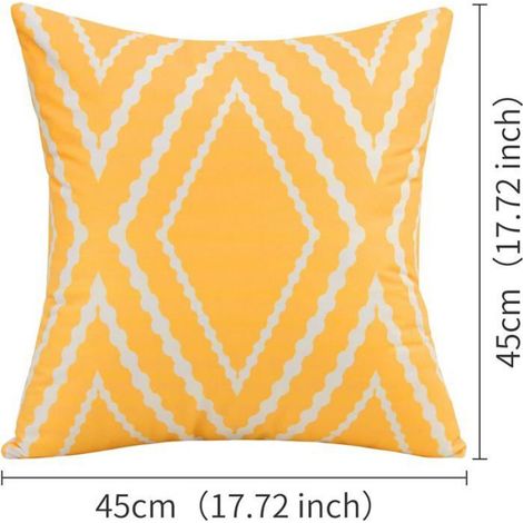 Housse de coussin - - 45x45 cm - Jaune - Hydrofuge - Design scandinave moderne (1/5)