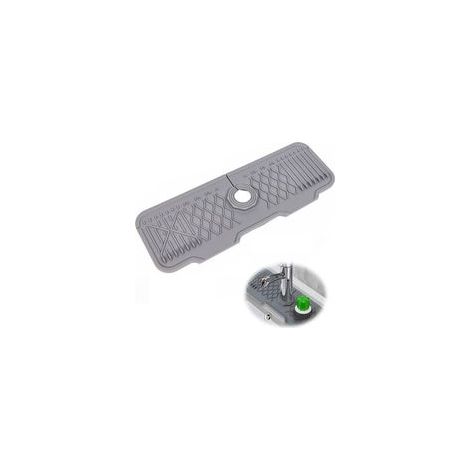 Lntyq Tapis de robinet en silicone, protection anti-éclaboussures étendue pour robinet, tampons de séchage d'évier réglables pour protéger les comptoirs de salle de bain et de cuisine au sec (43,3 x 1