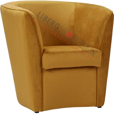 Poltrona in velluto Giallo Senape per camera da letto ufficio (1/5)