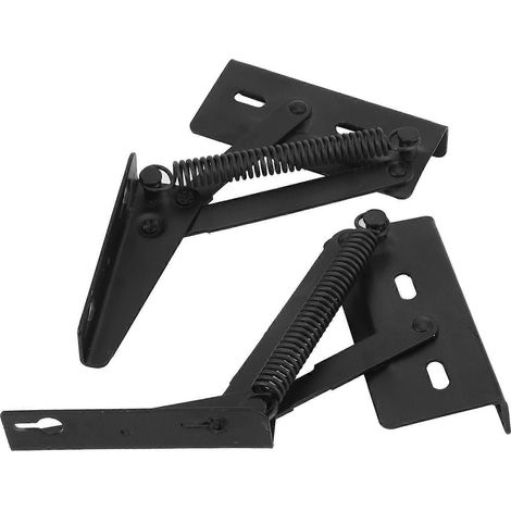 Charnière triangulaire noire à ressort, type fendu, quincaillerie pour canapés-lits pliants. (1/5)