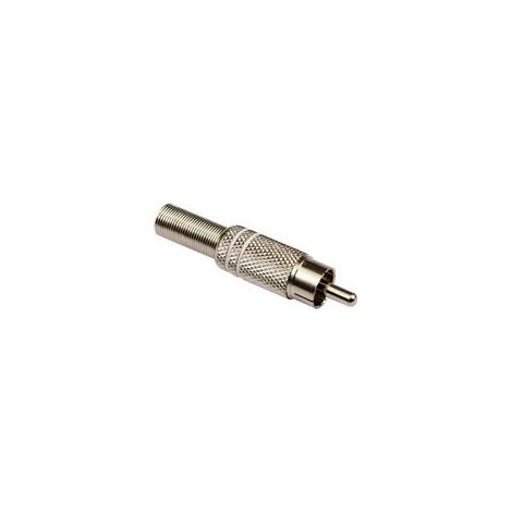 Connecteur RCA S-IMPULS, métal, blanc, avec protection contre les pliures