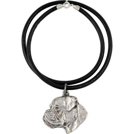 Boxer, Boxer III - collar para perros, colgante bañado en plata para amantes de los perros, joyería única de Art-Dog (1/5)