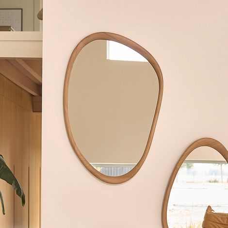 Miroir organique en teck massif 90 cm