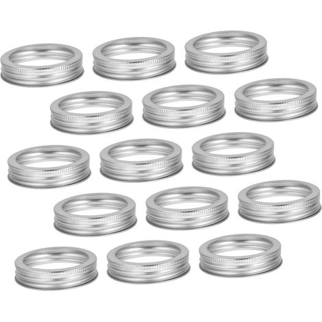 Lot de 20 couvercles large ouverture pour bocaux Mason, capsules en fer-blanc, couvercles étanches argentés pour conservation alimentaire (1/4)