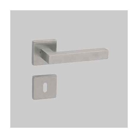 Maniglia inox austria con rosetta e bocchetta col. inox satinato
