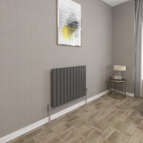 600x748mm Anthracite Single Flat Panel Radiator Horizontal Modern Central Heating Radiators