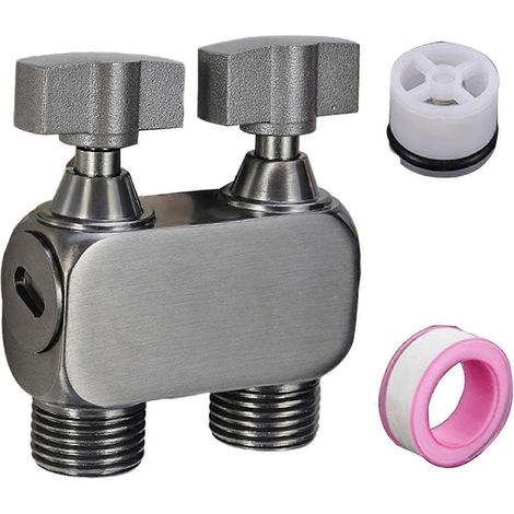 Systèmes de robinetterie manuelle à double fonction avec corps en laiton et buses interchangeables pour salle de bain et usage domestique Modèle gris glacier (1/5)
