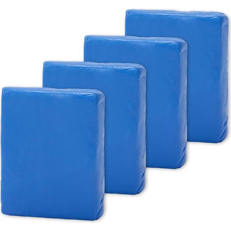 Lot de 4 kits de barres d'argile pour voitures, kit de nettoyage et d'adsorption pour voiture, verre, véhicules (100 g/paquet, bleu) (1/5)