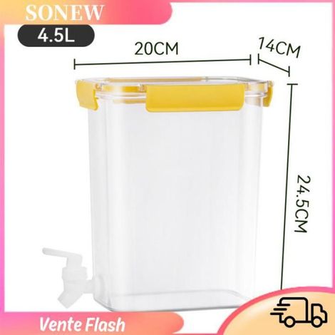 Bouilloire A Eau Froide - 4,5 L - Pour Refrigerateur - Robinet A Pression - Jaune (1/5)