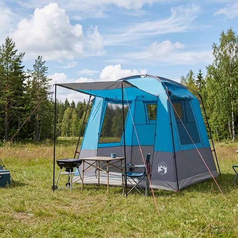 vidaXL  Party Tent  Blue 4-Person 185T Polyester with PU Coating