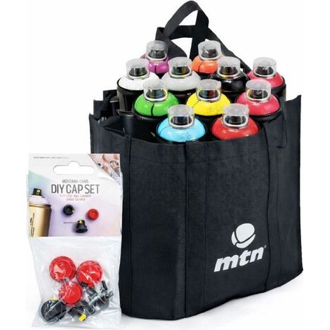 12 bombes peinture - MTN Hardcore - 400ml - Inclus 6 caps et 1 totebag (1/3)