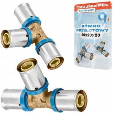 Té Serti PEX 20 x 20 x 20 mm - Raccord À Sertir Alésage Égal - Pour Installation Eau Chaude Froide Chauffage Sol - 1 Pièce (1/5)