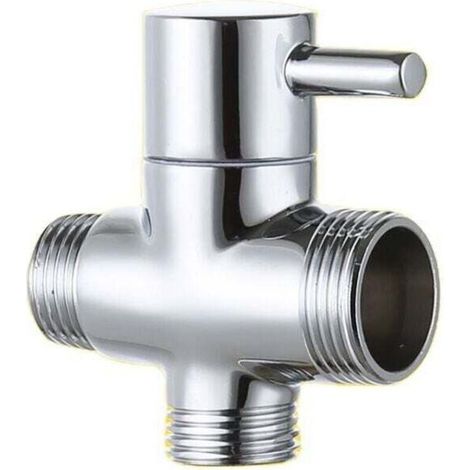 Vanne de dérivation, mâle 20 mm et 25 mm, adaptateur en T pour robinet en laiton chromé, accessoires de robinet de douche de salle de bain, inverseur, vanne d'entrée d'eau mâle à 3 voies