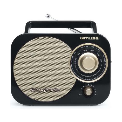 Fm/mw - Analogique - Piles/secteur - Prise Auxilaire - Poignée - Vintage Collection - Noir - Muse (1/3)