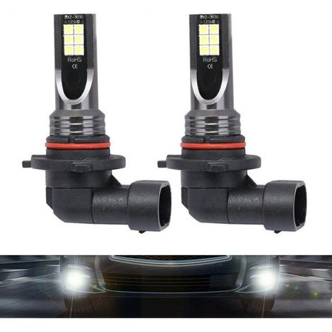 Lot de 2 ampoules LED H8 H11 pour voiture, H16JP 9005 HB3 9006 HB4, super lumineuses, pour feux de brouillard et feux de jour, 12V (1/4)
