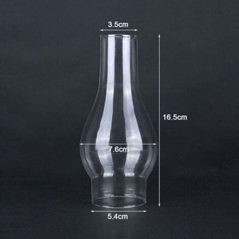 Abat-jour en Verre Transparent pour Lampe à Huile, Cheminée en Verre de Lampe à Pétrole, Abat-jour pour Lampe Kérosène, Accessoires Remplaçables (16.5cm) (1/3)