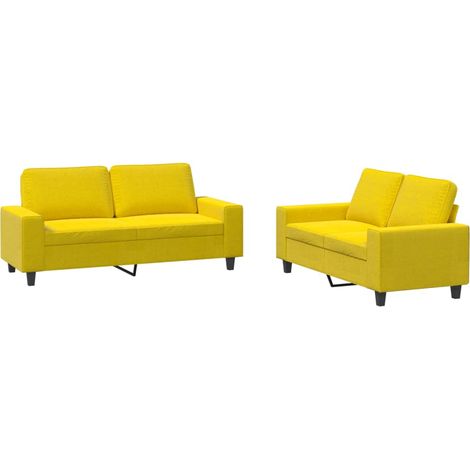 Maison Exclusive - Set di Divani 2 pz Giallo Chiaro in Tessuto