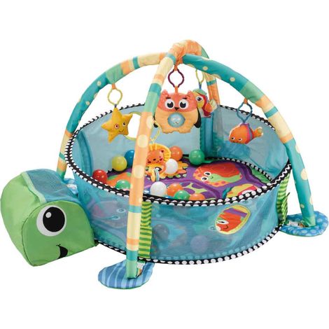 Tapis d\'éveil bébé évolutif Disney Princesses - Tortue - Avec piscine à balles et 5 jouets d\'activité