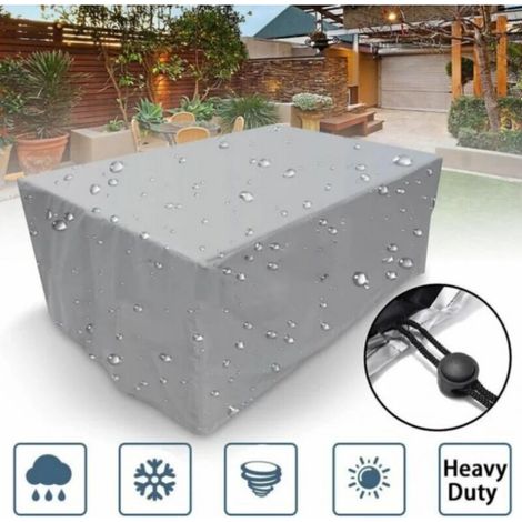 (Größe: 210 x 140 x 80 cm), silber Standard-Schutzhülle für Gartenmöbel, Polyester, wasserdicht, staubdicht, UV-beständig, geeignet für Gartenstühle oder -tische (1/5)