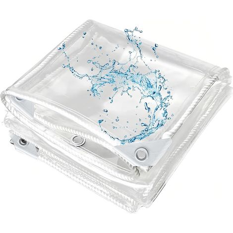 Bâche de protection imperméable en PVC transparent, 4 m x 1, 2 m, résistante au froid, à la pluie et au gel, idéale pour les plant (1/5)