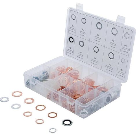 Assortiment de Joints d Étanchéité 250 pcs - Cuivre, Aluminium, Nylon - Réparations Fiables et Durables - D-Work (1/5)