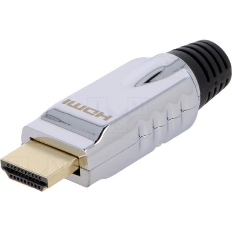 Connecteur HDMI male avec manchon - Metallise