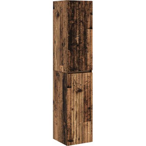 vidaXL Wall-mounted Bathroom Cabinet Old Wood 33 x 34.5 x 160 cm