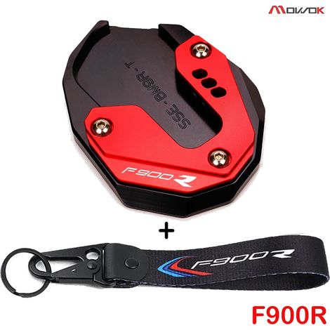 (A-Red-F900R) Compatible avec BMW F900R F900XR 2020-2023 Accessoires moto Porte-clés Béquille latérale Extension de béquille arrière Plaque de support F 900 X XR maxpower (1/4)