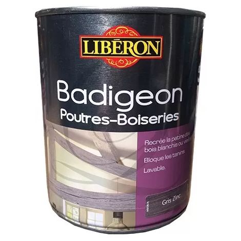 LIBÉRON Badigeon Poutres & Boiseries Gris zinc Mat 1 L