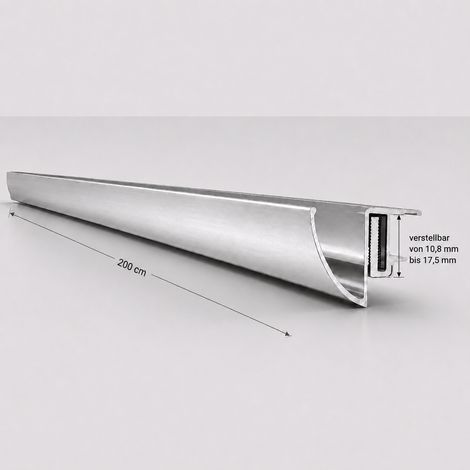 Glaswerk Westfalen-Vordachregenrinne 200cm Silber 10,8-17,5mm (1/5)