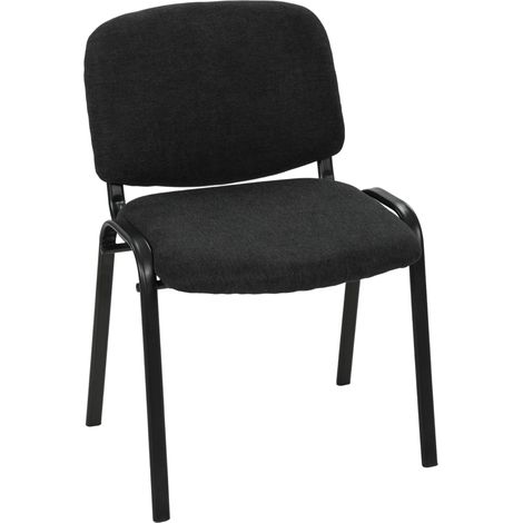 Meeting Chair, Stackable Padded Seat, 53.5 x 54 x 77.5 cm, Black (1/5)