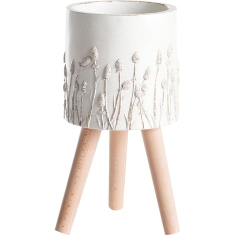 Elevated Plant Pot JANINA 24 cm Off-White