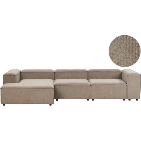 Modul Ecksofa 4-Sitzer ARDAL Cord Hellbraun rechtsseitig